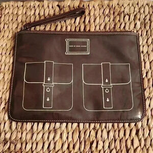 Marc by Marc Jacobs Large Werdie Leather and PVC Wristlet